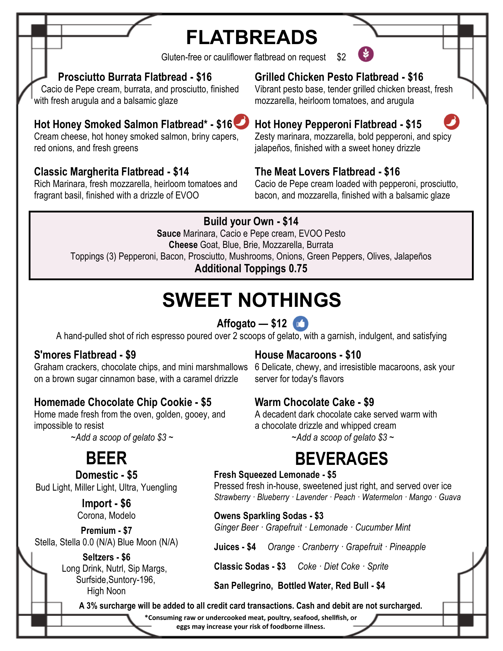 Grounds and Grapes menu page 2