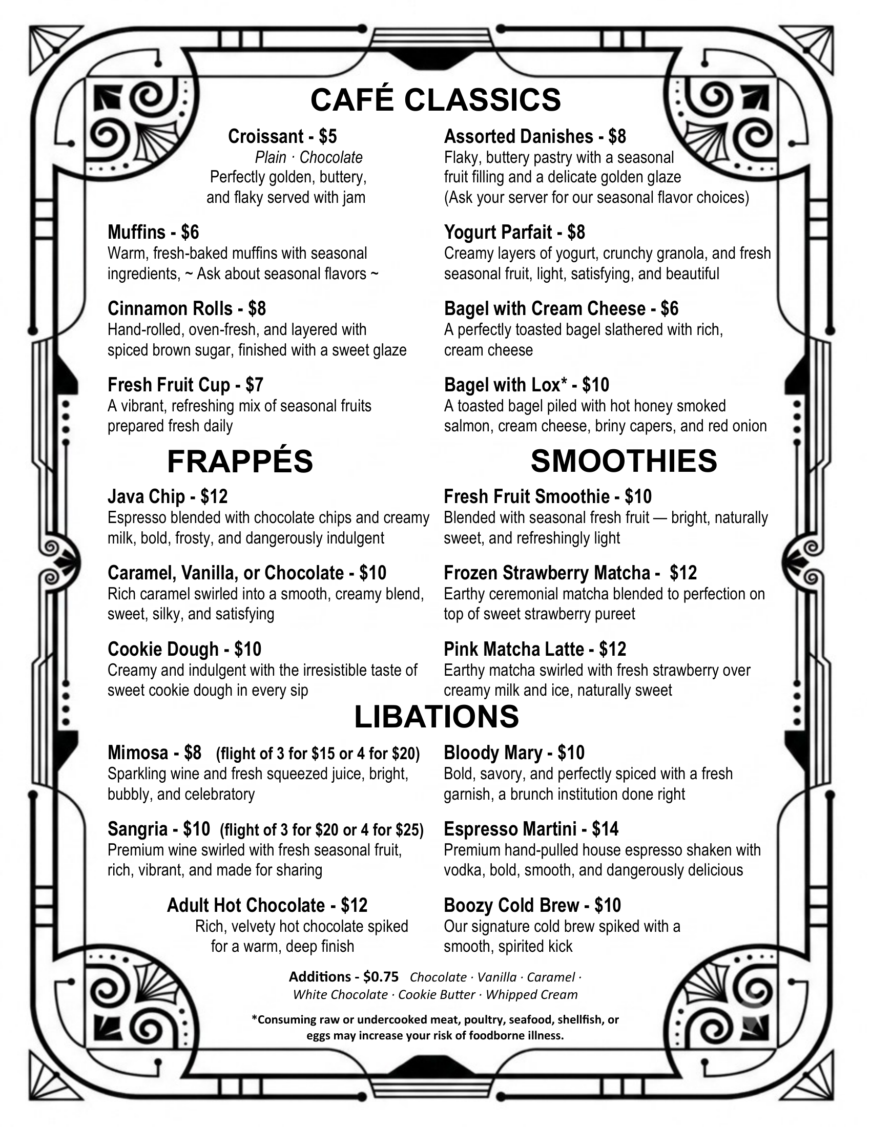 Grounds and Grapes menu page 4